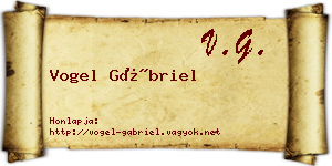 Vogel Gábriel névjegykártya